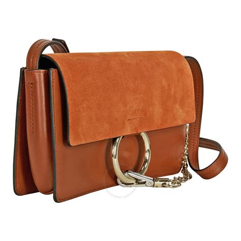 chloe faye bag classic tobacco|Chloe Faye Small Leather Shoulder Bag .